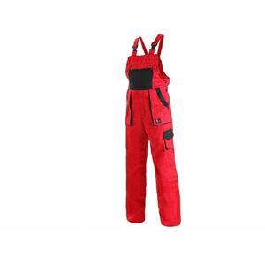 CXS LUX SABINA dámské Kalhoty pracovní s laclem červená/černá 48